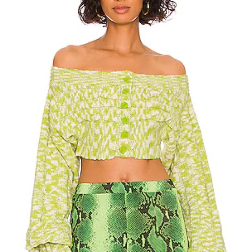 Cult Gaia Bratz Maressa Off-Shoulder Cardigan Sweater